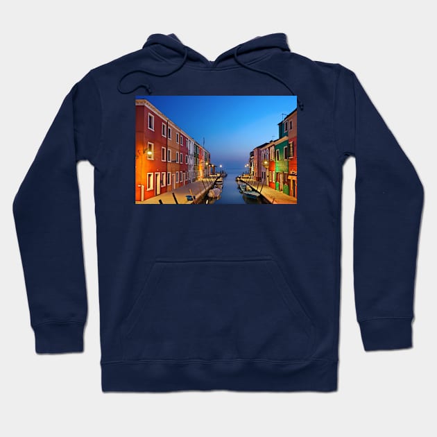 Dusk at Burano island Hoodie by Cretense72